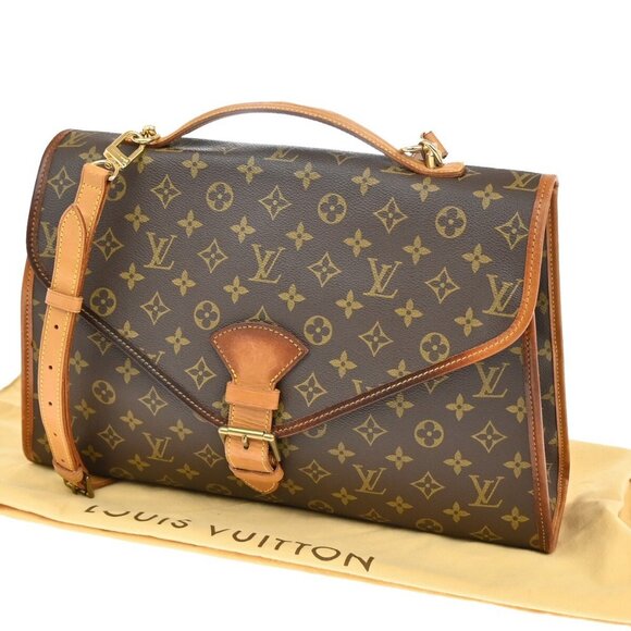 LOUIS VUITTON Beverly Hand Bag Briefcase Monogram Leather Brown - Picture 1 of 16